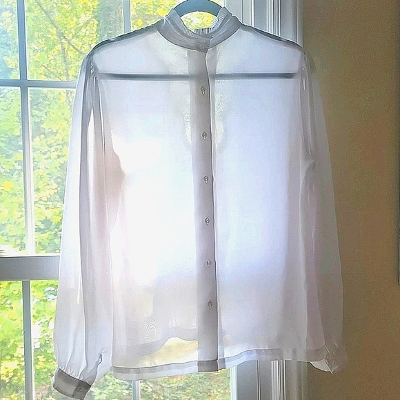 Vintage Shapely 16 Victorian White Lace Long Sleeve Blouse - Picture 2 of 5